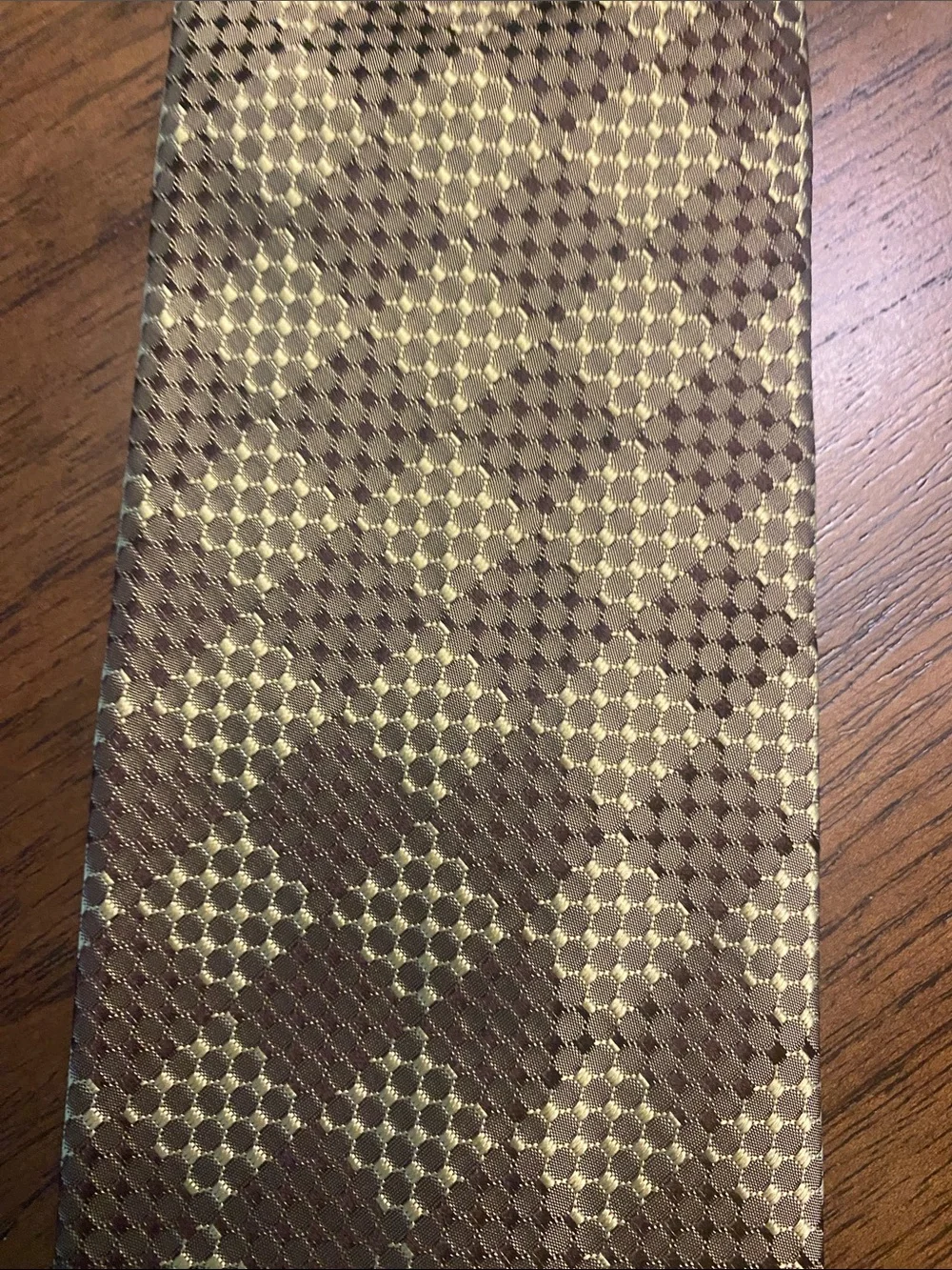 Ermenegildo Zegna Brown and Gold Geometric Silk Tie